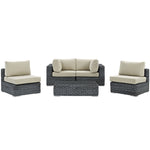 Modway Summon 5 Piece Outdoor Patio Sunbrella Sectional Set