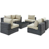 Modway Summon 7 Piece Outdoor Patio Sunbrella Sectional Set