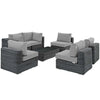 Modway Summon 7 Piece Outdoor Patio Sunbrella Sectional Set