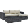 Modway Summon 3 Piece Outdoor Patio Sunbrella Sectional Set