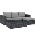 Modway Summon 3 Piece Outdoor Patio Sunbrella Sectional Set