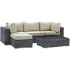 Modway Summon 5 Piece Outdoor Patio Sunbrella Sectional Set