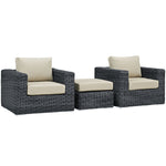 Modway Summon 3 Piece Outdoor Patio Sunbrella Sectional Set