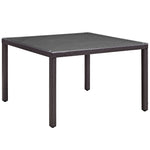 Modway Convene 47" Square Outdoor Patio Glass Top Dining Table