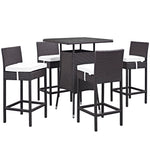 Modway Convene 5 Piece Outdoor Patio Pub Set