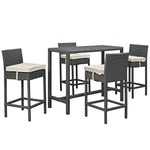 Modway Sojourn 5 Piece Outdoor Patio Sunbrella Pub Set