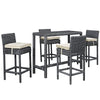 Modway Summon 5 Piece Outdoor Patio Sunbrella Pub Set