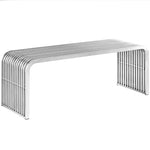 Modway Pipe 47" Stainless Steel Bench
