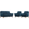 Modway Beguile 3 Piece Upholstered Fabric Living Room Set