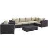 Modway Convene 7 Piece Outdoor Patio Sectional Set