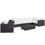 Modway Convene 7 Piece Outdoor Patio Sectional Set