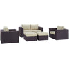 Modway Convene 5 Piece Outdoor Patio Sofa Set