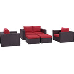 Modway Convene 5 Piece Outdoor Patio Sofa Set
