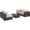 Modway Convene 5 Piece Outdoor Patio Sectional Set