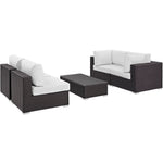 Modway Convene 5 Piece Outdoor Patio Sectional Set