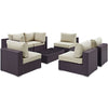 Modway Convene 7 Piece Outdoor Patio Sectional Set