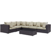 Modway Convene 7 Piece Outdoor Patio Sectional Set