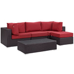 Modway Convene 5 Piece Outdoor Patio Sectional Set