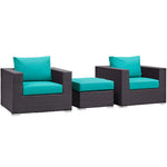 Modway Convene 3 Piece Outdoor Patio Sofa Set