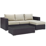 Modway Convene 3 Piece Outdoor Patio Sofa Set
