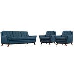 Modway Beguile 3 Piece Upholstered Fabric Living Room Set