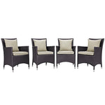 Modway Convene 4 Piece Outdoor Patio Dining Set