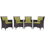 Modway Convene 4 Piece Outdoor Patio Dining Set