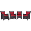 Modway Convene 4 Piece Outdoor Patio Dining Set