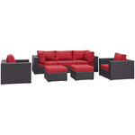 Modway Convene 7 Piece Outdoor Patio Sectional Set