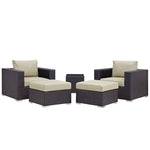 Modway Convene 5 Piece Outdoor Patio Sectional Set