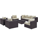 Modway Convene 8 Piece Outdoor Patio Sectional Set