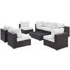 Modway Convene 8 Piece Outdoor Patio Sectional Set