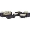 Modway Convene 8 Piece Outdoor Patio Sectional Set