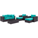 Modway Convene 8 Piece Outdoor Patio Sectional Set
