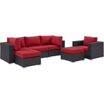 Modway Convene 6 Piece Outdoor Patio Sectional Set