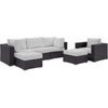 Modway Convene 6 Piece Outdoor Patio Sectional Set