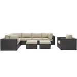 Modway Convene 9 Piece Outdoor Patio Sectional Set