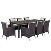 Modway Convene 9 Piece Outdoor Patio Dining Set