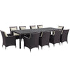 Modway Convene 11 Piece Outdoor Patio Dining Set