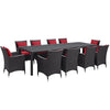 Modway Convene 11 Piece Outdoor Patio Dining Set