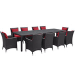 Modway Convene 11 Piece Outdoor Patio Dining Set