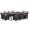 Modway Convene 11 Piece Outdoor Patio Dining Set