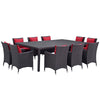 Modway Convene 11 Piece Outdoor Patio Dining Set