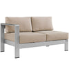 Modway Shore Left-Arm Corner Sectional Outdoor Patio Aluminum Loveseat