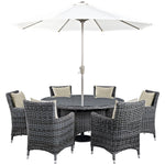 Modway Summon 8 Piece Outdoor Patio Sunbrella Dining Set