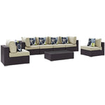 Modway Convene 7 Piece Outdoor Patio Sectional Set