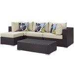 Modway Convene 5 Piece Outdoor Patio Sectional Set