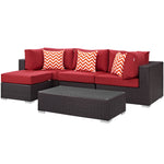 Modway Convene 5 Piece Outdoor Patio Sectional Set