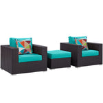 Modway Convene 3 Piece Outdoor Patio Sofa Set
