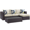 Modway Convene 3 Piece Outdoor Patio Sofa Set